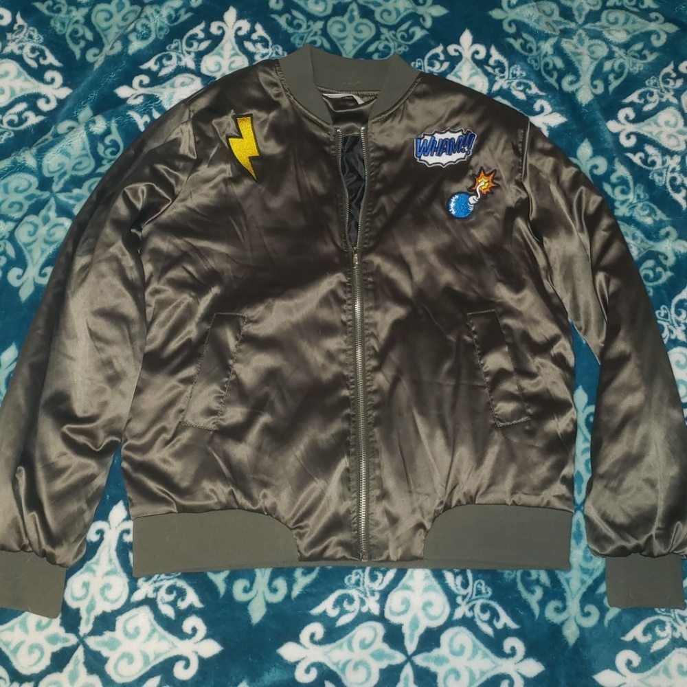 Bomber jacket with patches